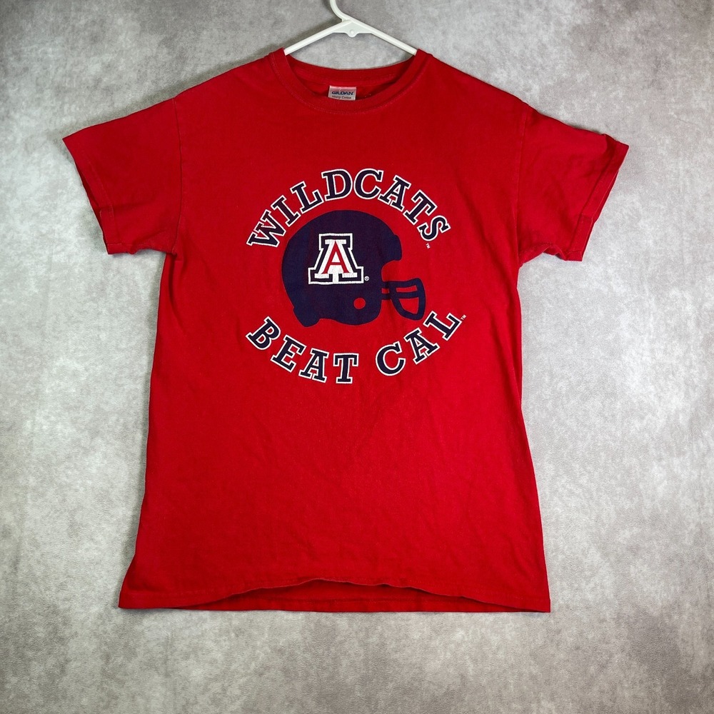 VINTAGE Wildcats Beat Cal Shirt Adult Small Red University of Arizona Football